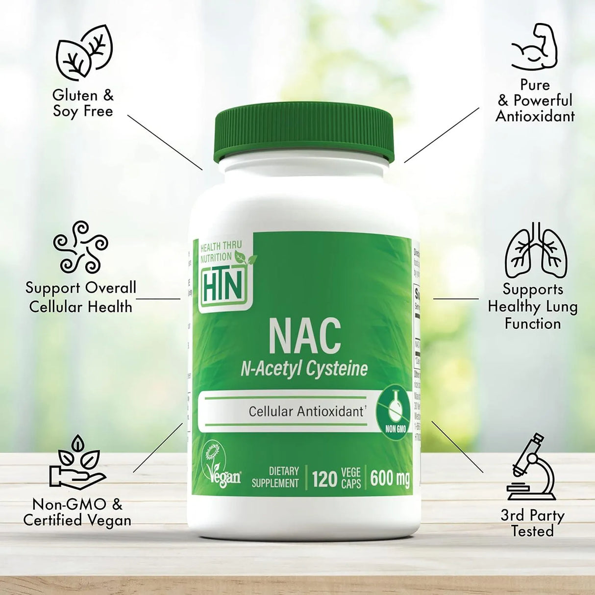 HEALTH THRU NUTRITION - Health Thru Nutrition NAC N-Acetyl-Cysteine 600Mg. 120 Capsulas - The Red Vitamin MX - Suplementos Alimenticios - {{ shop.shopifyCountryName }}