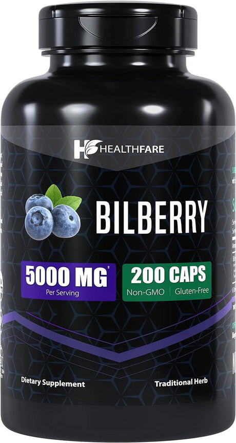 HEALTHFARE - Healthfare Bilberry Extract 5000Mg. 200 Capsulas - The Red Vitamin MX - Suplementos Alimenticios - {{ shop.shopifyCountryName }}