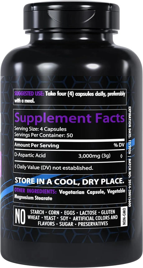 HEALTHFARE - Healthfare D-Aspartic Acid (DAA) 3000Mg. 200 Capsulas - The Red Vitamin MX - Suplementos Alimenticios - {{ shop.shopifyCountryName }}