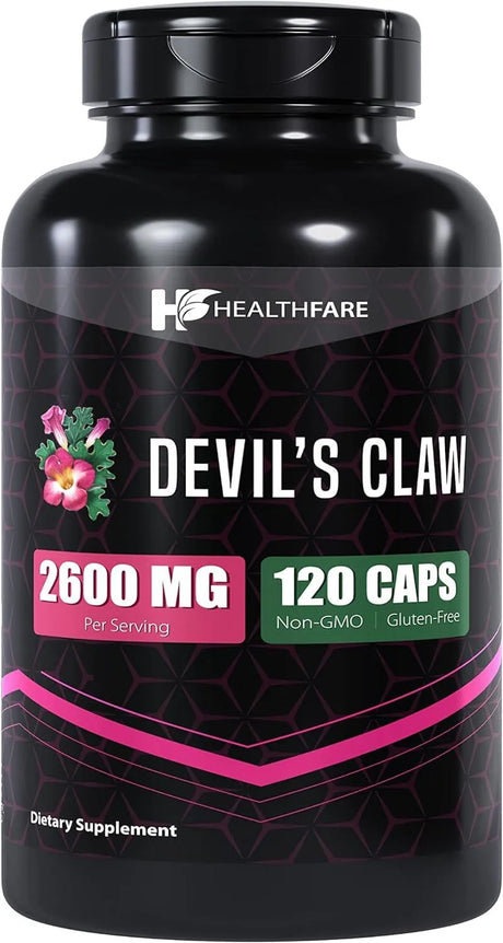 HEALTHFARE - Healthfare Devils Claw Herbal Supplement 2600Mg. 120 Capsulas - The Red Vitamin MX - Suplementos Alimenticios - {{ shop.shopifyCountryName }}