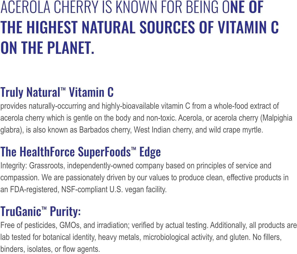 HEALTHFORCE SUPERFOODS - HEALTHFORCE SUPERFOODS Truly Natural Vitamin C 120 Capsulas - The Red Vitamin MX - Suplementos Alimenticios - {{ shop.shopifyCountryName }}
