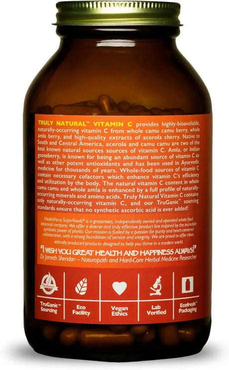 HEALTHFORCE SUPERFOODS - HEALTHFORCE SUPERFOODS Truly Natural Vitamin C 240 Capsulas - The Red Vitamin MX - Suplementos Alimenticios - {{ shop.shopifyCountryName }}