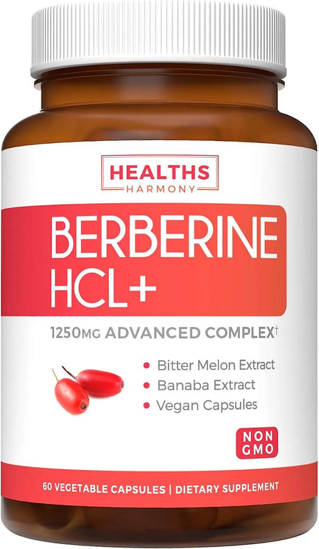 HEALTHS HARMONY - Healths Harmony Berberine HCL 500Mg. 60 Capsulas - The Red Vitamin MX - Suplementos Alimenticios - {{ shop.shopifyCountryName }}