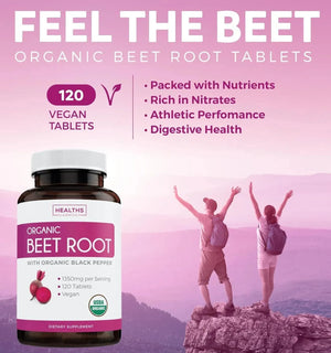 HEALTHS HARMONY - Healths Harmony Organic Beet Root Powder 120 Tabletas - The Red Vitamin MX - Suplementos Alimenticios - {{ shop.shopifyCountryName }}