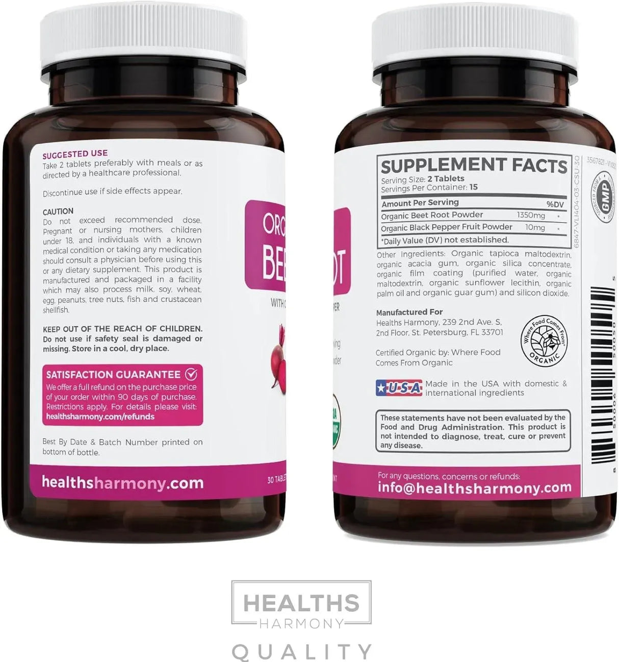 HEALTHS HARMONY - Healths Harmony Organic Beet Root Powder 30 Tabletas - The Red Vitamin MX - Suplementos Alimenticios - {{ shop.shopifyCountryName }}