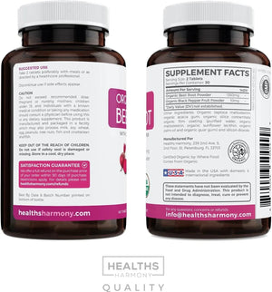 HEALTHS HARMONY - Healths Harmony Organic Beet Root Powder 60 Tabletas - The Red Vitamin MX - Suplementos Alimenticios - {{ shop.shopifyCountryName }}