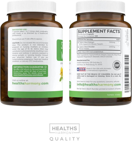 HEALTHS HARMONY - Healths Harmony St. John's Wort 900Mg. 120 Capsulas - The Red Vitamin MX - Suplementos Alimenticios - {{ shop.shopifyCountryName }}