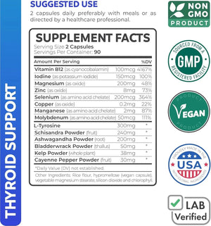 HEALTHS HARMONY - Healths Harmony Thyroid Support Complex with Iodine 180 Capsulas - The Red Vitamin MX - Suplementos Alimenticios - {{ shop.shopifyCountryName }}