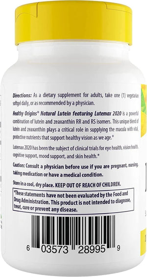 HEALTHY ORIGINS - Healthy Origins Lutein 20Mg. 60 Capsulas Blandas - The Red Vitamin MX - Suplementos Alimenticios - {{ shop.shopifyCountryName }}