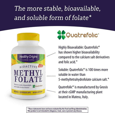 HEALTHY ORIGINS - Healthy Origins Methyl Folate 800mcg 120 Capsulas - The Red Vitamin MX - Suplementos Alimenticios - {{ shop.shopifyCountryName }}
