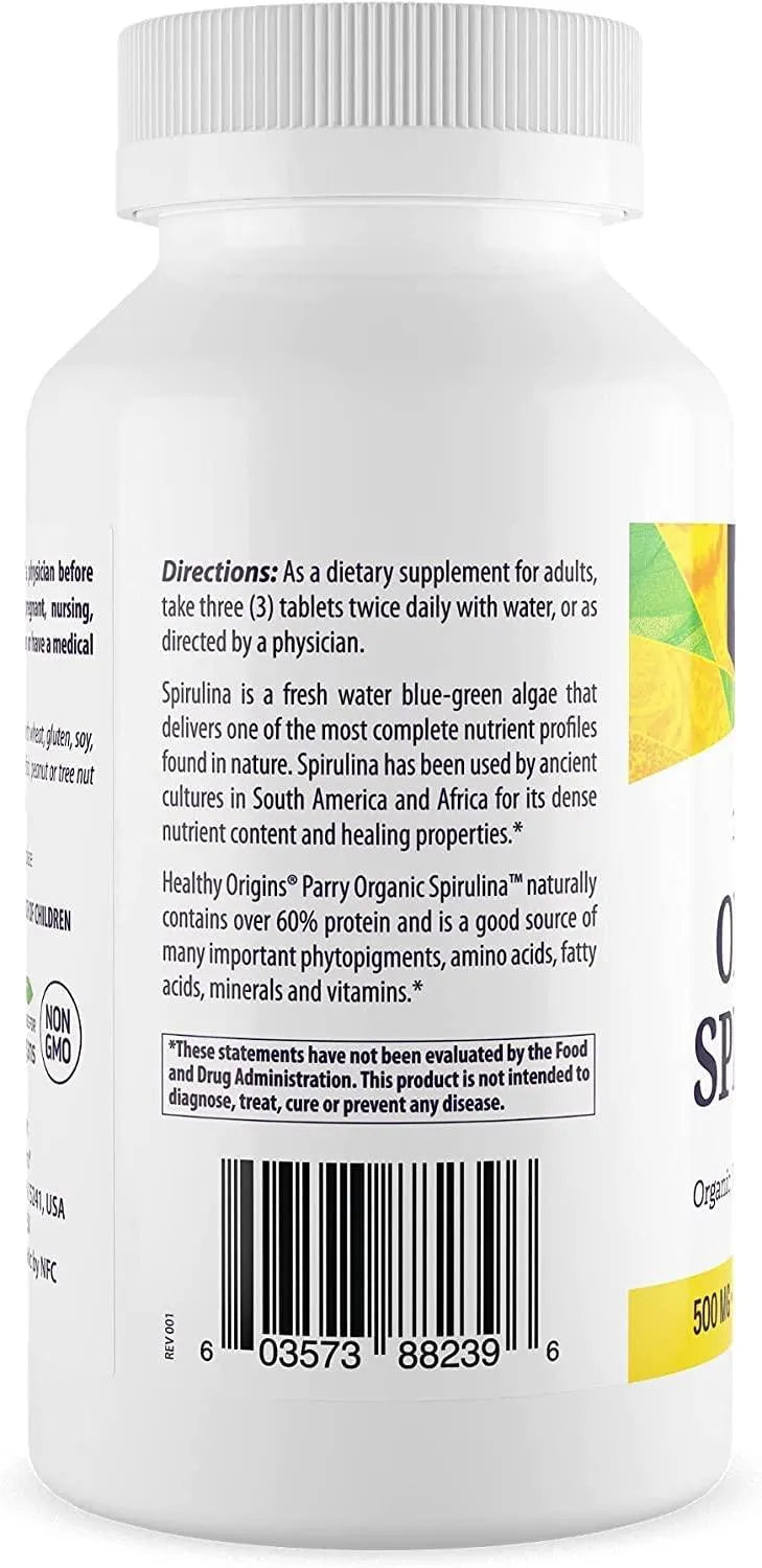 HEALTHY ORIGINS - Healthy Origins Organic Spirulina 500Mg 720 Tabletas - The Red Vitamin MX - Suplementos Alimenticios - {{ shop.shopifyCountryName }}