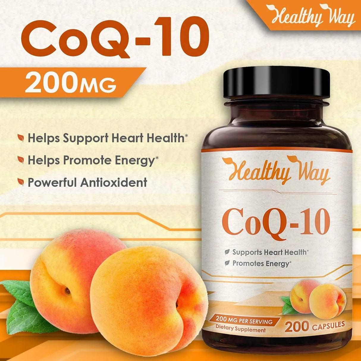 HEALTHY WAY - Healthy Way CoQ10 200Mg. 200 Capsulas - The Red Vitamin MX - Suplementos Alimenticios - {{ shop.shopifyCountryName }}