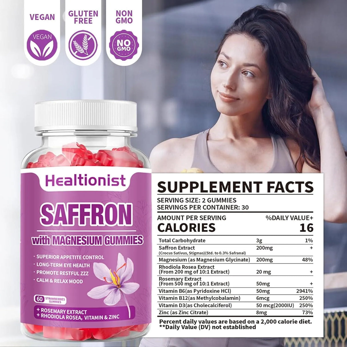 HEALTIONIST - Healtionist Saffron with Magnesium Gummies 60 Gomitas 2 Pack - The Red Vitamin MX - Suplementos Alimenticios - {{ shop.shopifyCountryName }}