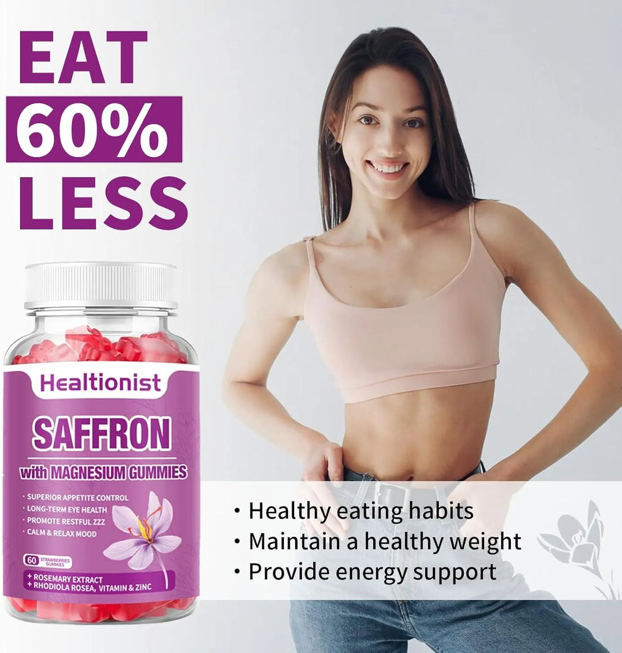 HEALTIONIST - Healtionist Saffron with Magnesium Gummies 60 Gomitas 2 Pack - The Red Vitamin MX - Suplementos Alimenticios - {{ shop.shopifyCountryName }}