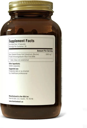 HEART & SOIL - Heart & Soil Grass-Fed Colostrum 180 Capsulas - The Red Vitamin MX - Suplementos Alimenticios - {{ shop.shopifyCountryName }}