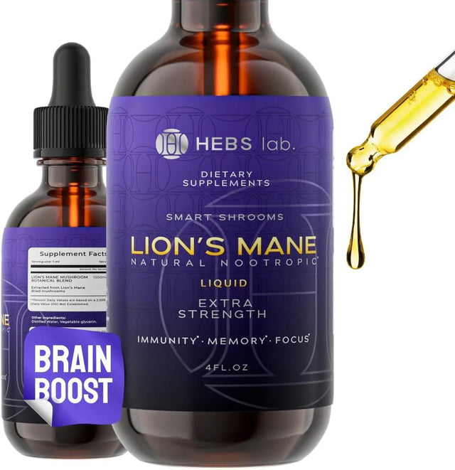 HEBS LAB - HEBS LAB Lions Mane Mushroom Supplement 4 Fl. Oz. - The Red Vitamin MX - Suplementos Alimenticios - {{ shop.shopifyCountryName }}