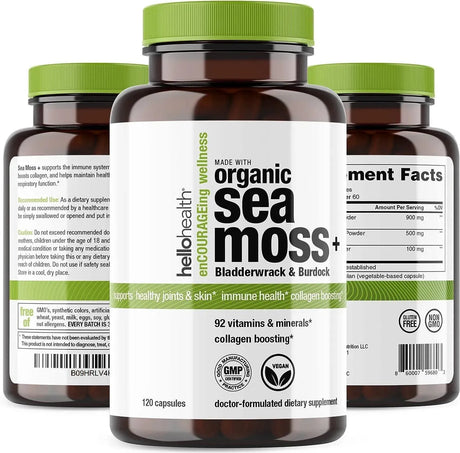 HELLO HEALTH - Hello Health Organic Irish Sea Moss 120 Capsulas - The Red Vitamin MX - Suplementos Alimenticios - {{ shop.shopifyCountryName }}