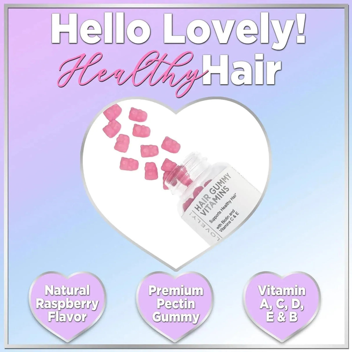 HELLO LOVELY! - Hello Lovely! Hair Vitamins Gummies with Biotin 5000 mcg Vitamin E & C 120 Gomitas - The Red Vitamin MX - Suplementos Alimenticios - {{ shop.shopifyCountryName }}