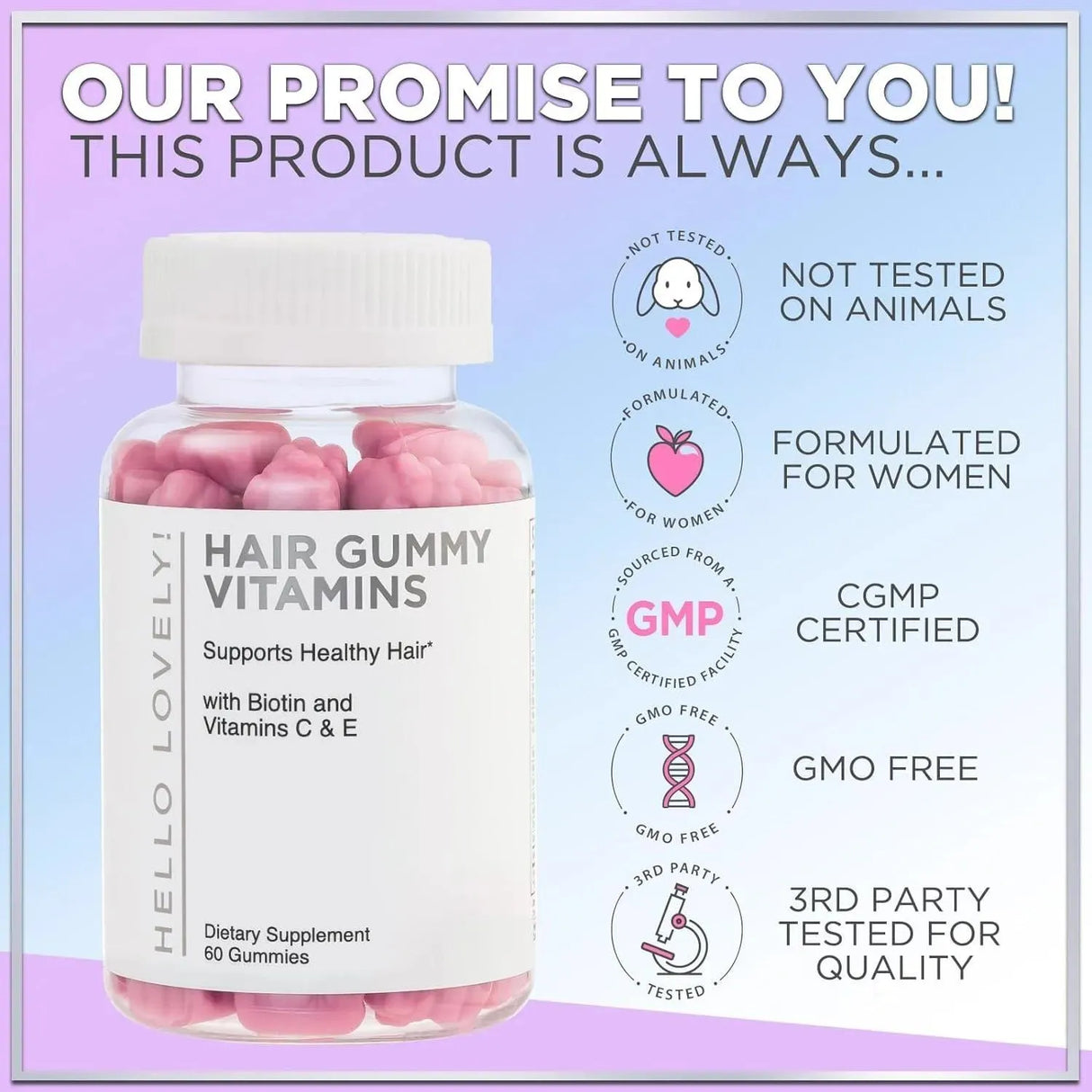 HELLO LOVELY! - Hello Lovely! Hair Vitamins Gummies with Biotin 5000 mcg Vitamin E & C 60 Gomitas - The Red Vitamin MX - Suplementos Alimenticios - {{ shop.shopifyCountryName }}