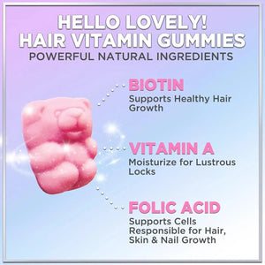 HELLO LOVELY! - Hello Lovely! Hair Vitamins Gummies with Biotin 5000 mcg Vitamin E & C 60 Gomitas - The Red Vitamin MX - Suplementos Alimenticios - {{ shop.shopifyCountryName }}
