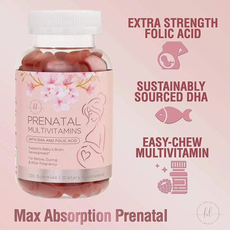 HELLO LOVELY! - Hello Lovely! Prenatal Multivitamin with Folic Acid + DHA 120 Gomitas - The Red Vitamin MX - Suplementos Alimenticios - {{ shop.shopifyCountryName }}