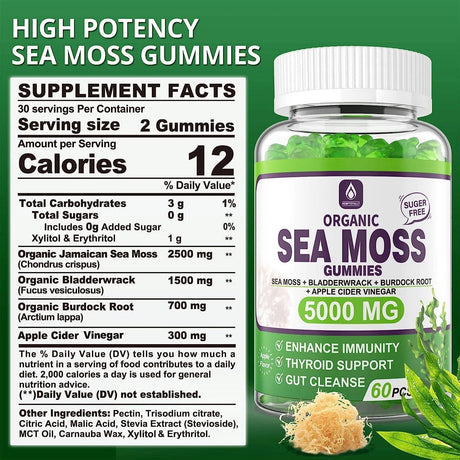 HEMTOTALLY - EnvyDeal Sugar Free Sea Moss Gummies 5000Mg. 60 Gomitas - The Red Vitamin MX - Suplementos Alimenticios - {{ shop.shopifyCountryName }}