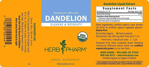 HERB PHARM - Herb Pharm Certified Organic Dandelion Liquid Extract 60Ml. - The Red Vitamin MX - Suplementos Alimenticios - {{ shop.shopifyCountryName }}