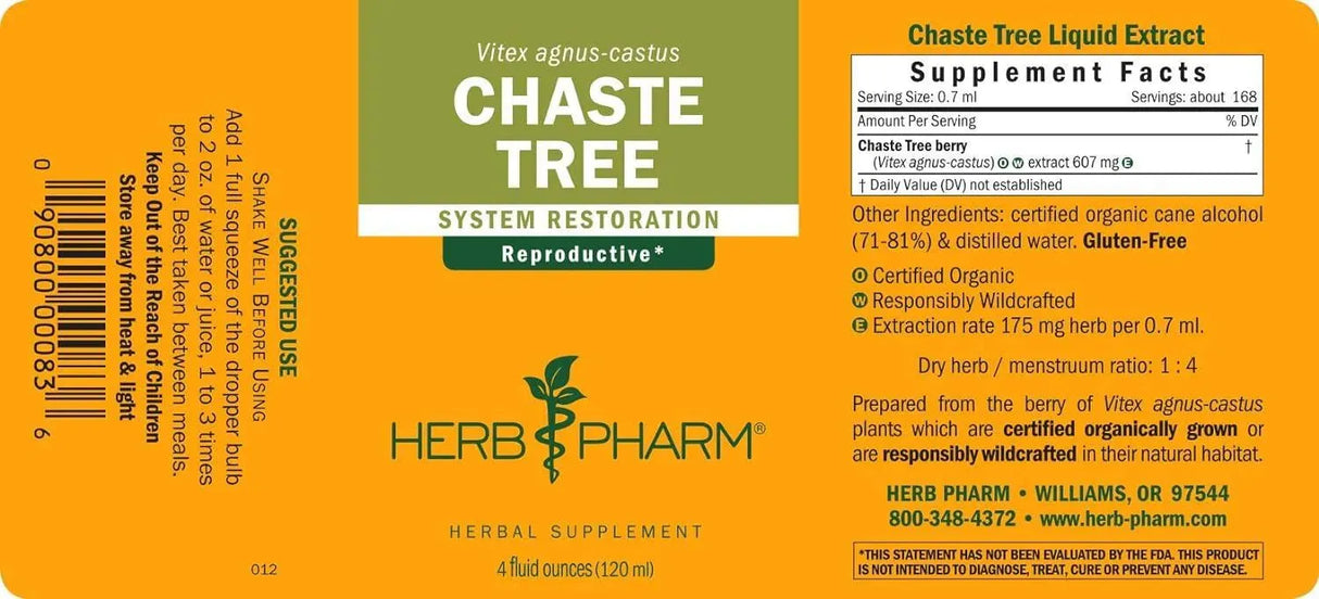 HERB PHARM - Herb Pharm Chaste Tree Liquid Extract 120Ml. - The Red Vitamin MX - Suplementos Alimenticios - {{ shop.shopifyCountryName }}