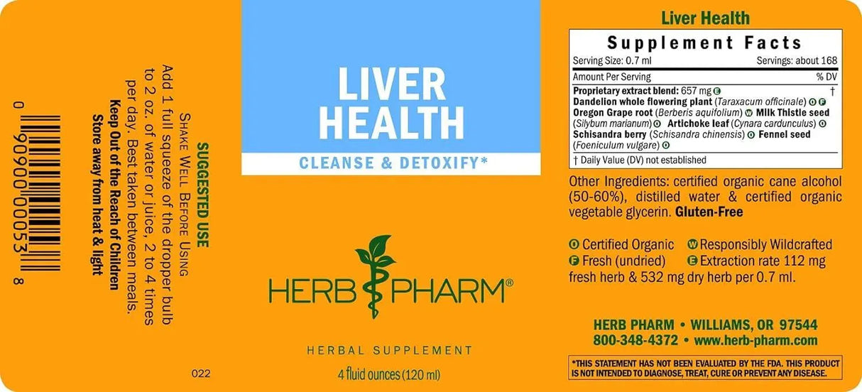 HERB PHARM - Herb Pharm Liver Health Liquid 120Ml. - The Red Vitamin MX - Suplementos Alimenticios - {{ shop.shopifyCountryName }}