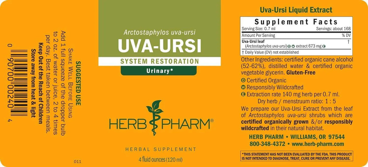 HERB PHARM - Herb Pharm Uva Ursi Liquid ExtraCount for Urinary System Support 4 Fl.Oz. - The Red Vitamin MX - Suplementos Alimenticios - {{ shop.shopifyCountryName }}