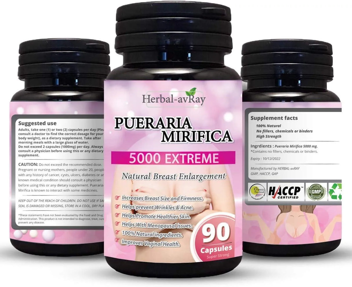 HERBAL-AVRAY - Herbal-avRay Pueraria Mirifica 5000Mg. 90 Capsulas - The Red Vitamin MX - Suplementos Alimenticios - {{ shop.shopifyCountryName }}