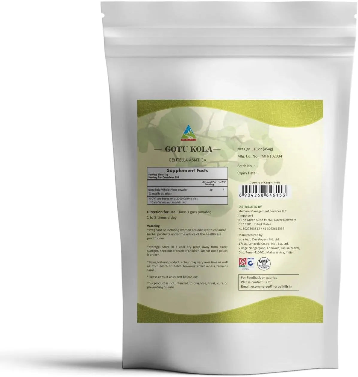 HERBAL HILLS - HERBAL HILLS Gotu Kola Powder 454Gr. - The Red Vitamin MX - Suplementos Alimenticios - {{ shop.shopifyCountryName }}