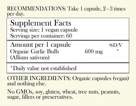 HERBAL ROOTS - Herbal Roots Organic Whole Bulb Garlic Pills 600Mg. 60 Capsulas - The Red Vitamin MX - Suplementos Alimenticios - {{ shop.shopifyCountryName }}