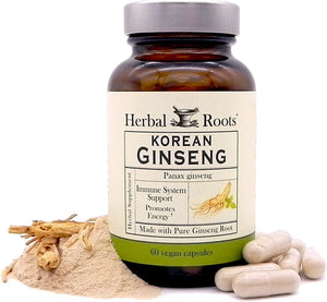 HERBAL ROOTS - Herbal Roots Panax Ginseng Organic Korean Ginseng Root Powder 1000Mg. 60 Capsulas - The Red Vitamin MX - Suplementos Alimenticios - {{ shop.shopifyCountryName }}