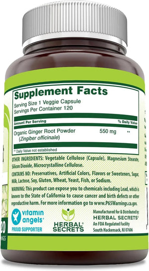 HERBAL ROOTS - Herbal Secrets Ginger Root 550Mg. 120 Capsulas - The Red Vitamin MX - Suplementos Alimenticios - {{ shop.shopifyCountryName }}