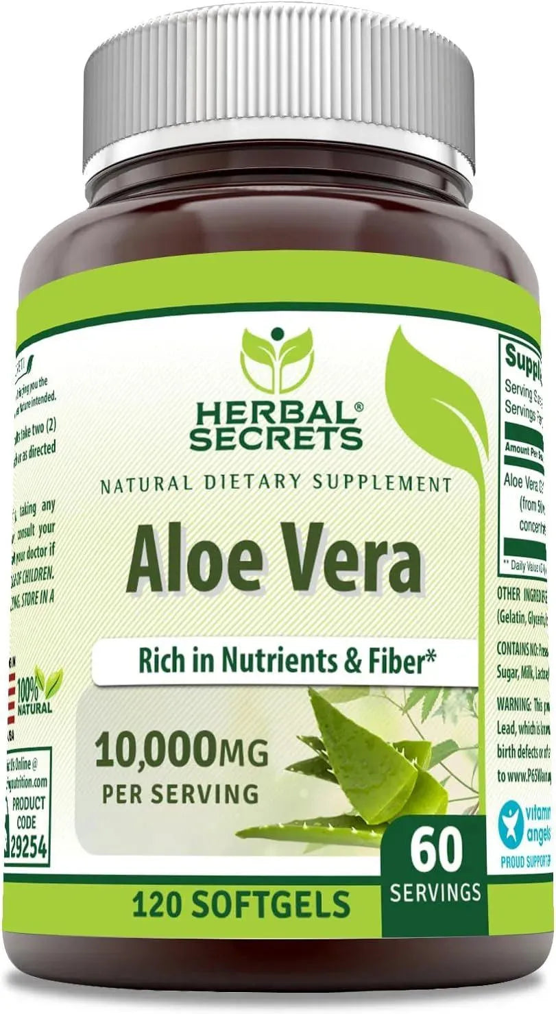 HERBAL SECRETS - Herbal Secrets Aloe Vera 10,000Mg. 120 Capsulas Blandas - The Red Vitamin MX - Suplementos Alimenticios - {{ shop.shopifyCountryName }}