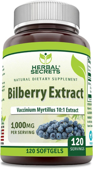 HERBAL SECRETS - Herbal Secrets Bilberry Extract 1000Mg. 120 Capsulas Blandas - The Red Vitamin MX - Suplementos Alimenticios - {{ shop.shopifyCountryName }}