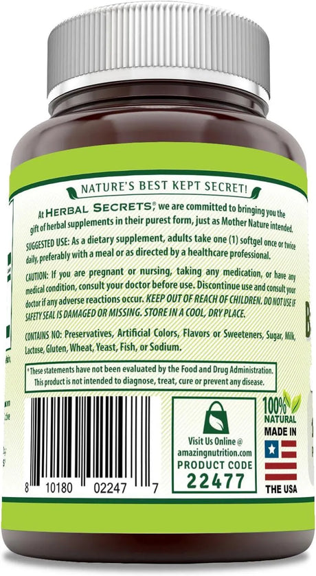 HERBAL SECRETS - Herbal Secrets Bilberry Extract 1000Mg. 120 Capsulas Blandas - The Red Vitamin MX - Suplementos Alimenticios - {{ shop.shopifyCountryName }}