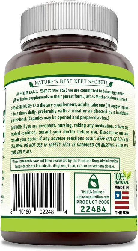 HERBAL SECRETS - Herbal Secrets Dandelion Root 520Mg. 120 Capsulas - The Red Vitamin MX - Suplementos Alimenticios - {{ shop.shopifyCountryName }}