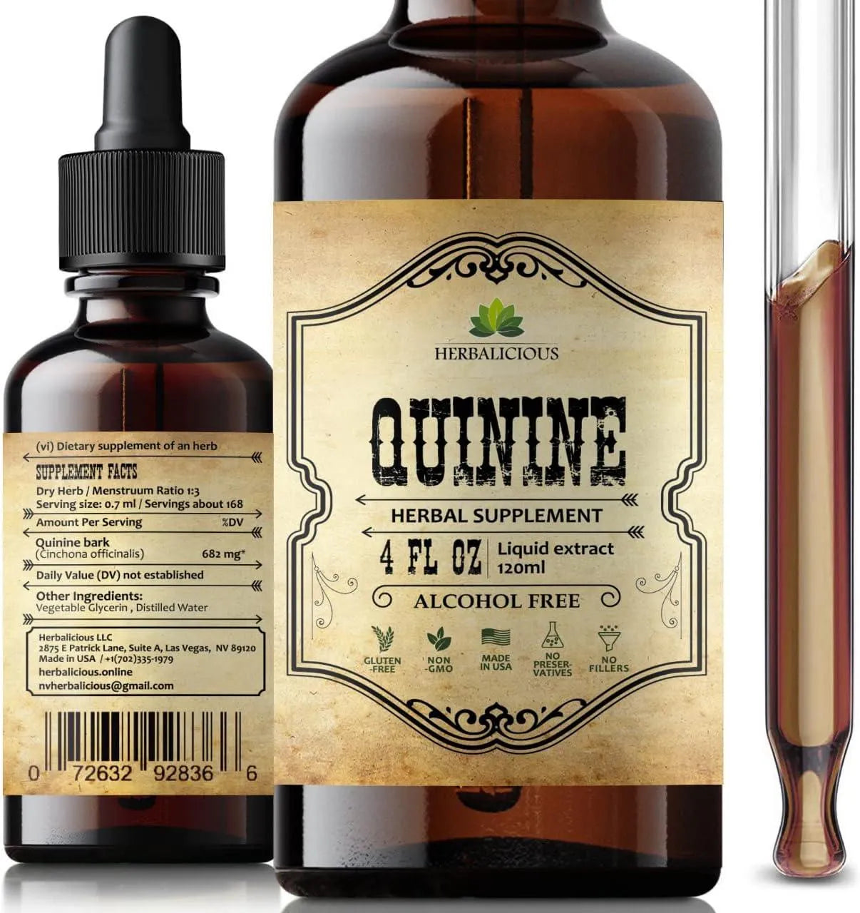 HERBALICIOUS - HERBALICIOUS Quinine Liquid Extract 4 Fl.Oz. - The Red Vitamin MX - Suplementos Alimenticios - {{ shop.shopifyCountryName }}