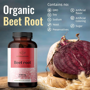 HERBAMAMA - HERBAMAMA Beet Root 2100Mg. 250 Capsulas - The Red Vitamin MX - Suplementos Alimenticios - {{ shop.shopifyCountryName }}