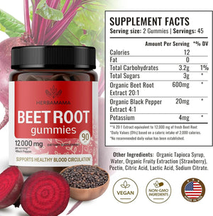 HERBAMAMA - HERBAMAMA Beet Root Gummies 1200Mg. 90 Gomitas - The Red Vitamin MX - Suplementos Alimenticios - {{ shop.shopifyCountryName }}