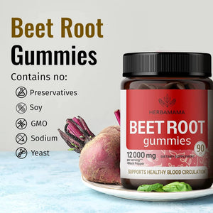 HERBAMAMA - HERBAMAMA Beet Root Gummies 1200Mg. 90 Gomitas - The Red Vitamin MX - Suplementos Alimenticios - {{ shop.shopifyCountryName }}