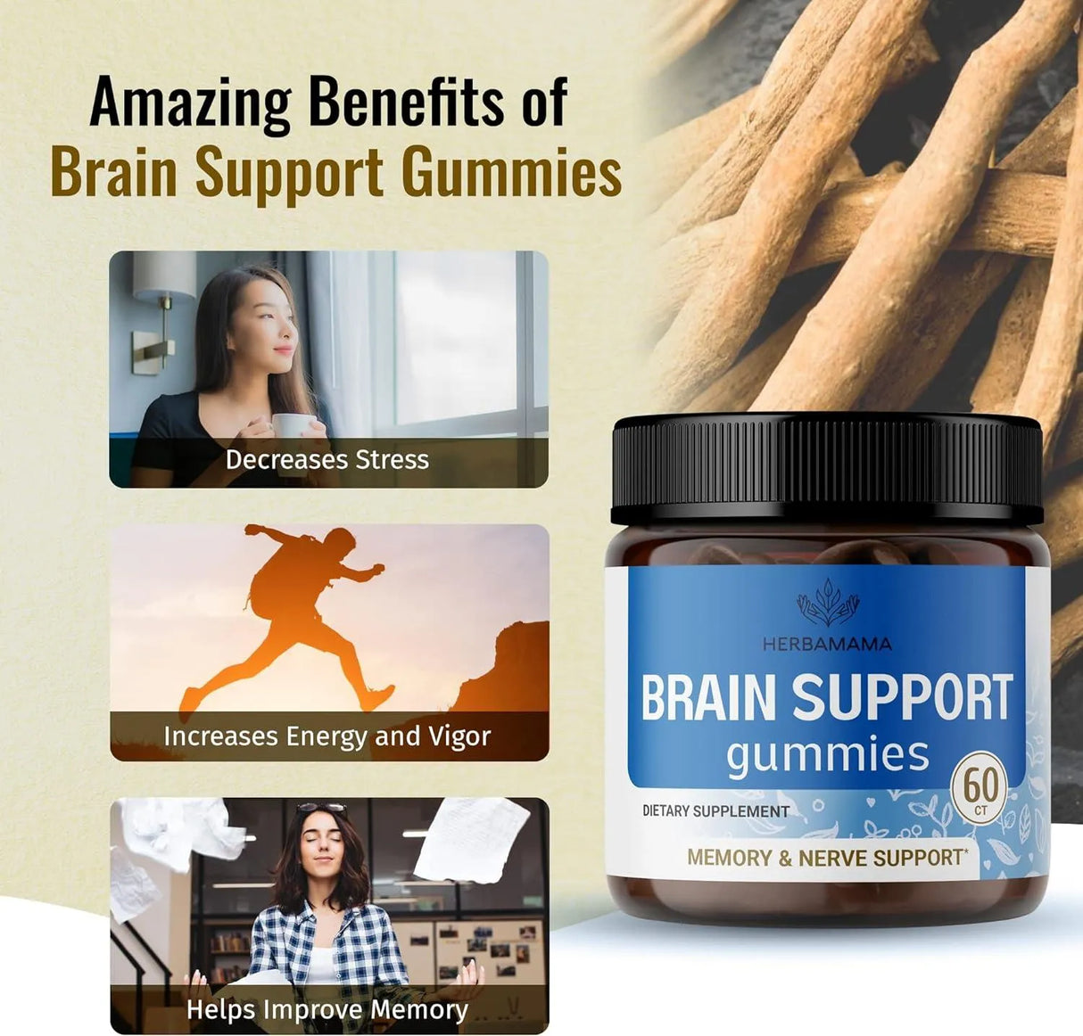 HERBAMAMA - Herbamama Brain Booster Gummies 60 Gomitas - The Red Vitamin MX - Suplementos Alimenticios - {{ shop.shopifyCountryName }}