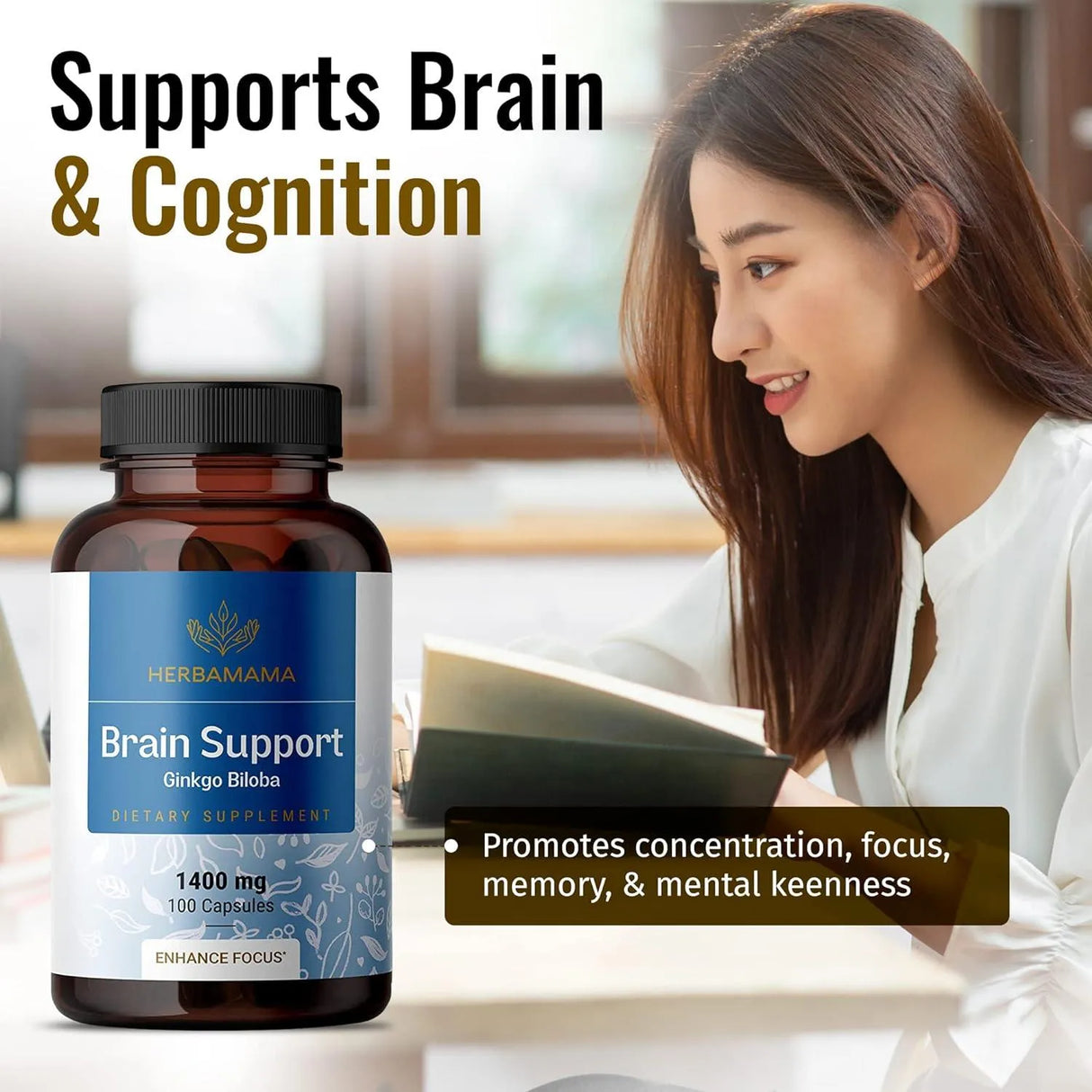 HERBAMAMA - Herbamama Brain Support Nootropic Supplement 100 Capsulas - The Red Vitamin MX - Suplementos Alimenticios - {{ shop.shopifyCountryName }}