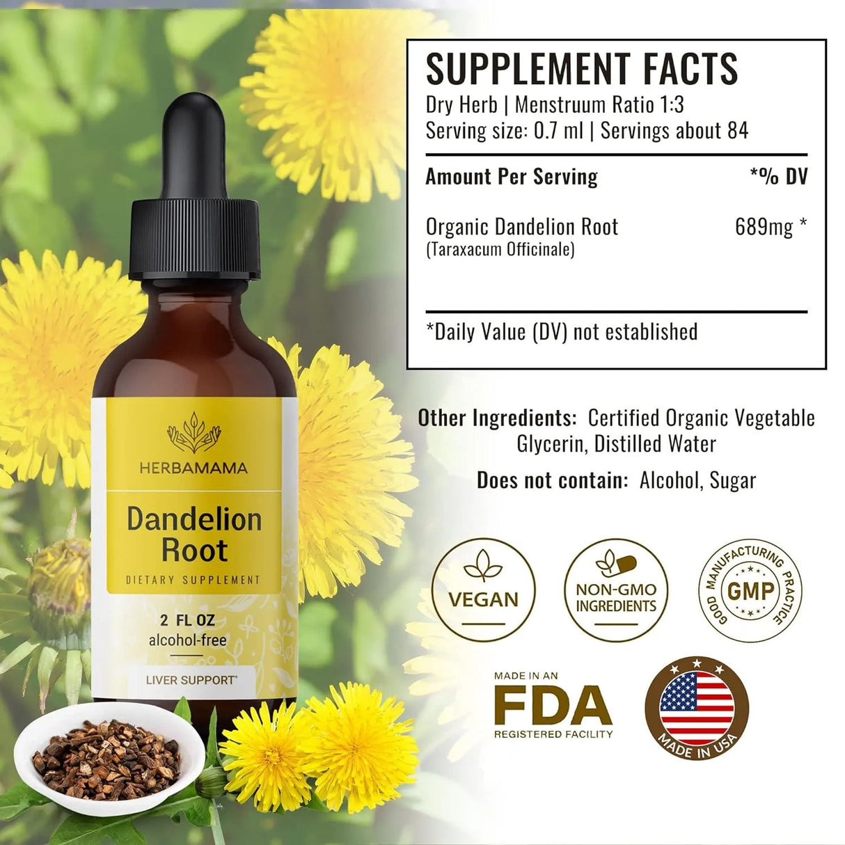 HERBAMAMA - Herbamama Dandelion Root Tincture 2 Fl.Oz. - The Red Vitamin MX - Suplementos Alimenticios - {{ shop.shopifyCountryName }}