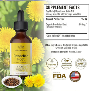 HERBAMAMA - Herbamama Dandelion Root Tincture 2 Fl.Oz. - The Red Vitamin MX - Suplementos Alimenticios - {{ shop.shopifyCountryName }}