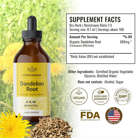 HERBAMAMA - Herbamama Dandelion Root Tincture 4 Fl.Oz. - The Red Vitamin MX - Suplementos Alimenticios - {{ shop.shopifyCountryName }}