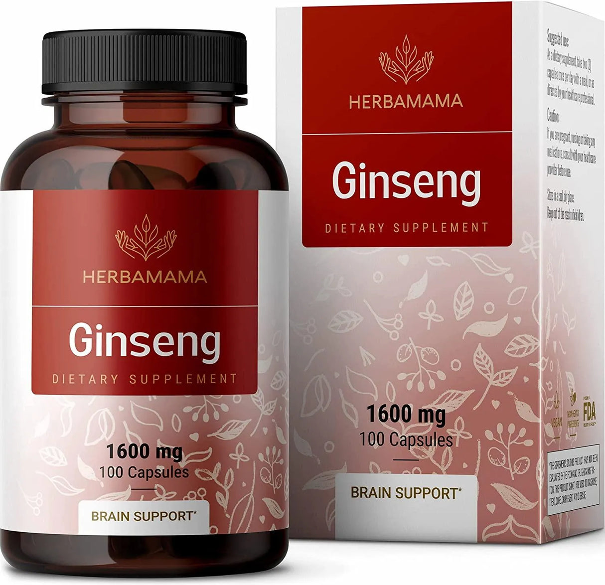 HERBAMAMA - HERBAMAMA Ginseng Capsules Korean Red Panax Ginseng Extract 1600Mg. 100 Capsulas - The Red Vitamin MX - Suplementos Alimenticios - {{ shop.shopifyCountryName }}