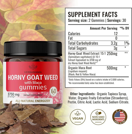 HERBAMAMA - Herbamama Horny Goat Weed Gummies 60 Gomitas - The Red Vitamin MX - Suplementos Alimenticios - {{ shop.shopifyCountryName }}